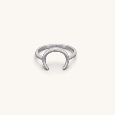 Sterling Silver Half Moon Horn Rings
