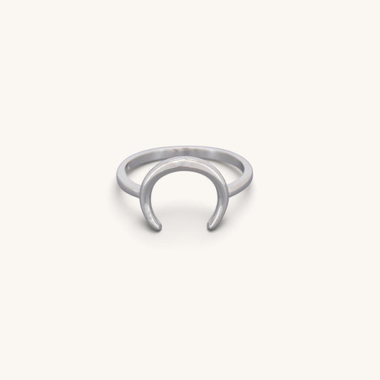 Sterling Silver Half Moon Horn Rings
