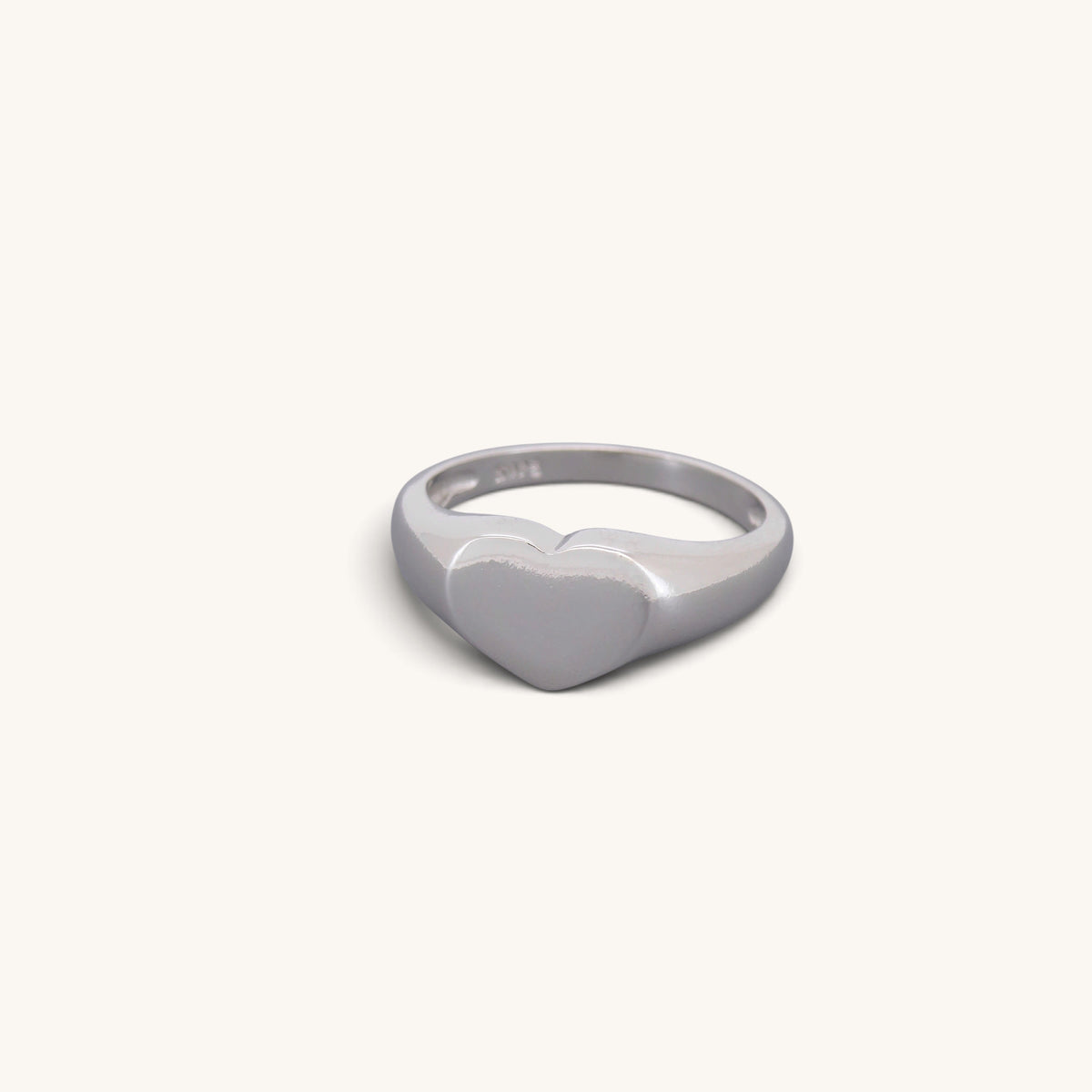 Sterling Silver Heart Signet Rings