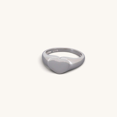 Sterling Silver Heart Signet Rings