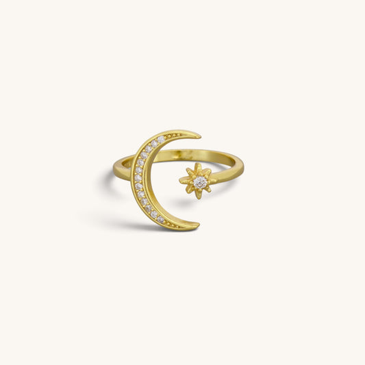 Sterling Silver Moon Star Rings