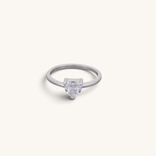 Single Cz Stone Heart Ring