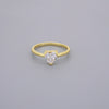 Single Cz Stone Heart Ring