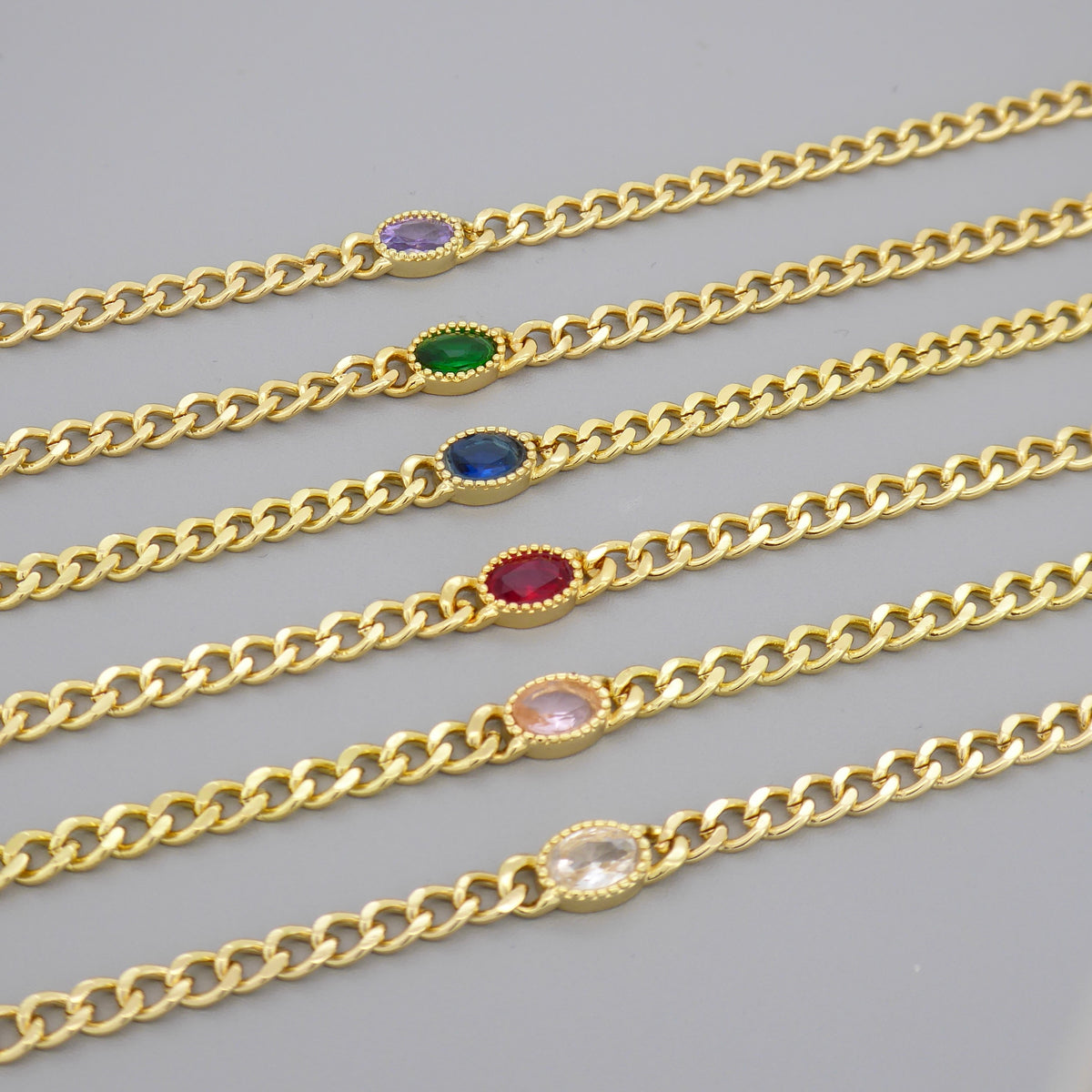 Cz Stones Chain Bracelets