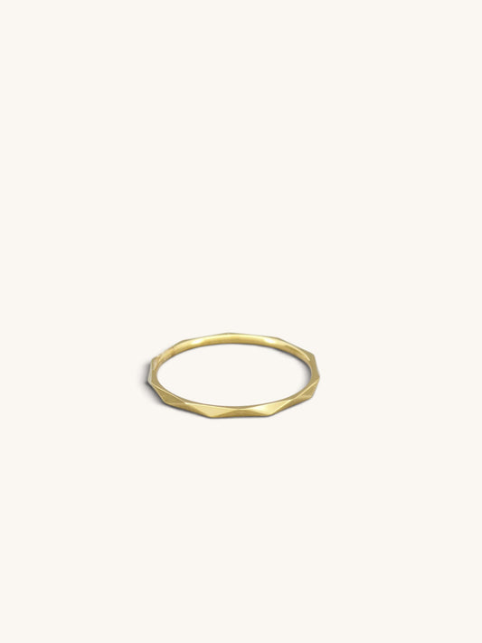 Stainless Steel Faceted Stacking Ring
