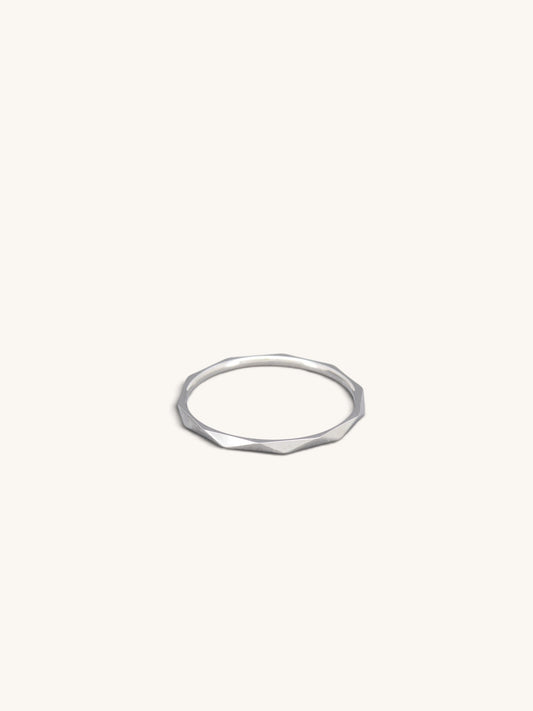 Stainless Steel Faceted Stacking Ring