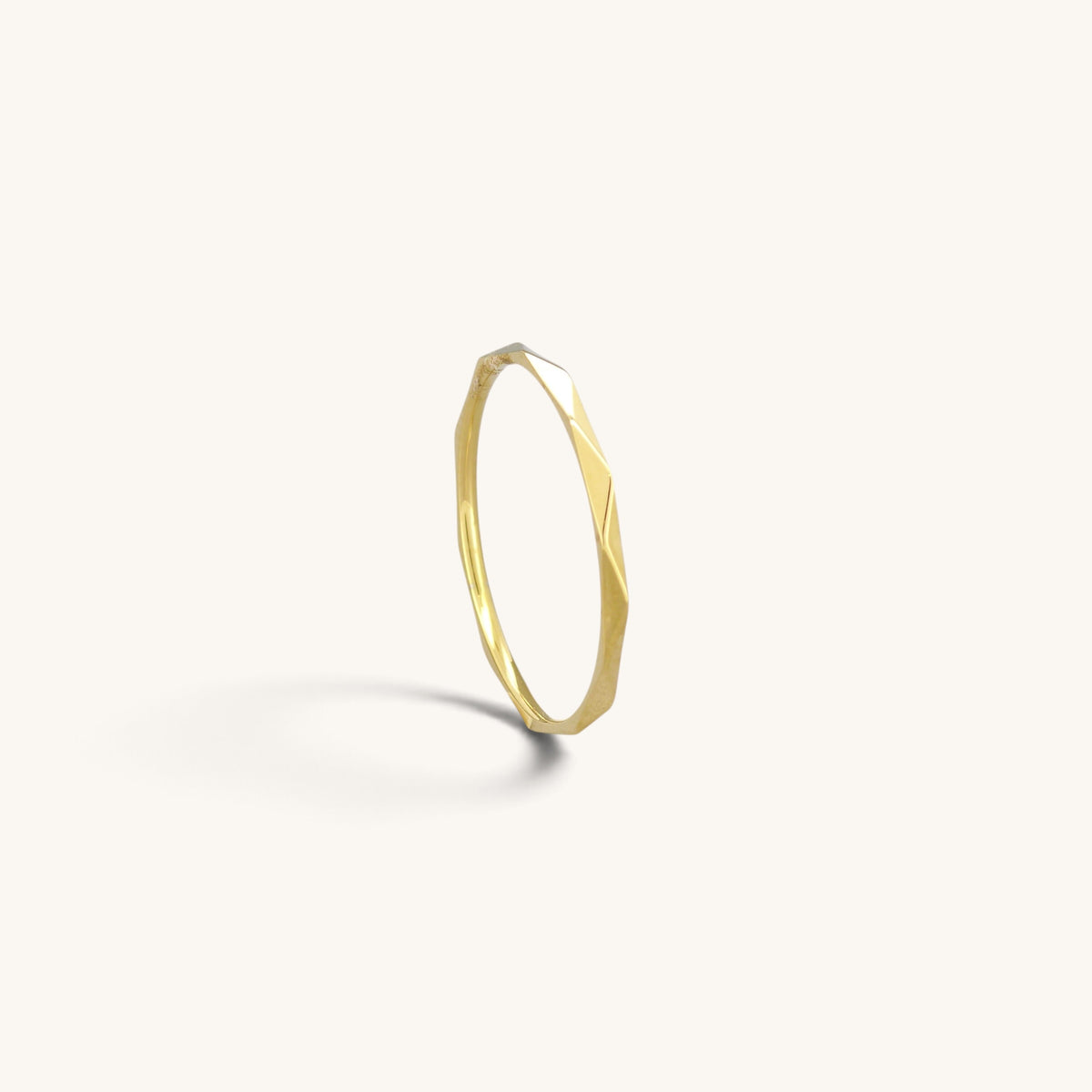 Stainless Steel Faceted Stacking Ring