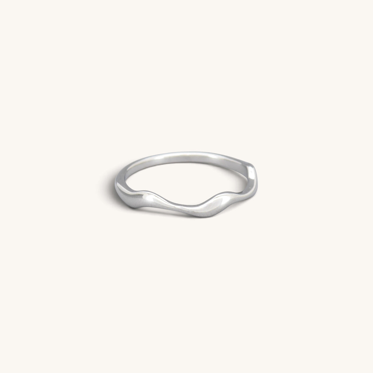 Stainless Steel Organic Ripple Ring