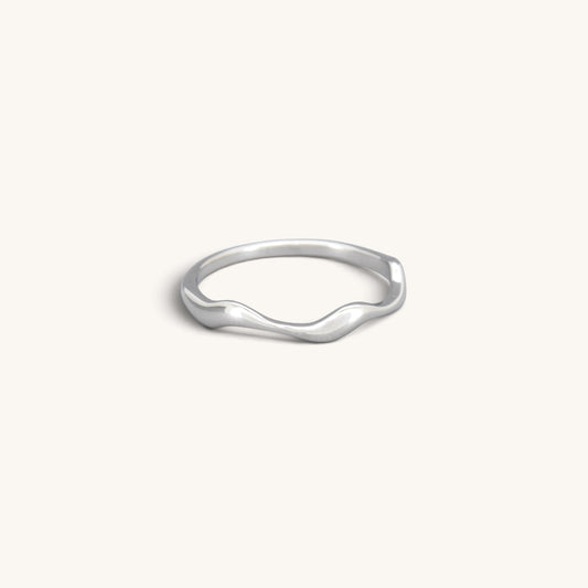 Stainless Steel Organic Ripple Ring