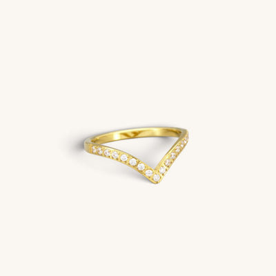 Stainless Steel Chevron CZ Ring