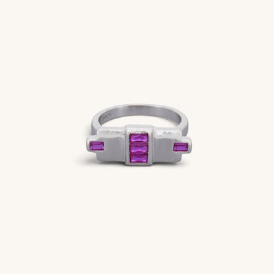 Ruby Look Art Deco Rings