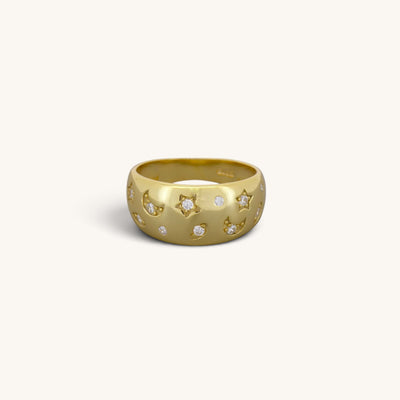 Moon & Star Galaxy Ring