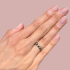 Vintage Blue Sapphire & Genuine Diamonds Half Eternity Ring , 9K Solid Yellow Gold ( UK L / US 5 3/4 )