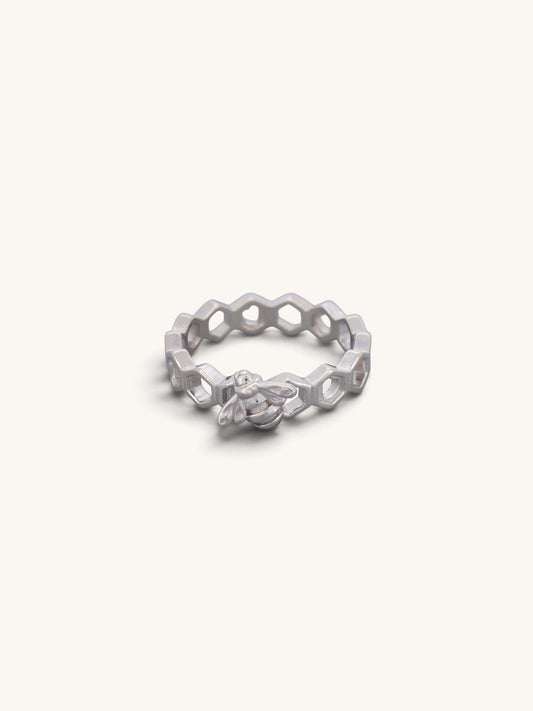 Bee Honeycomb Eternity Ring