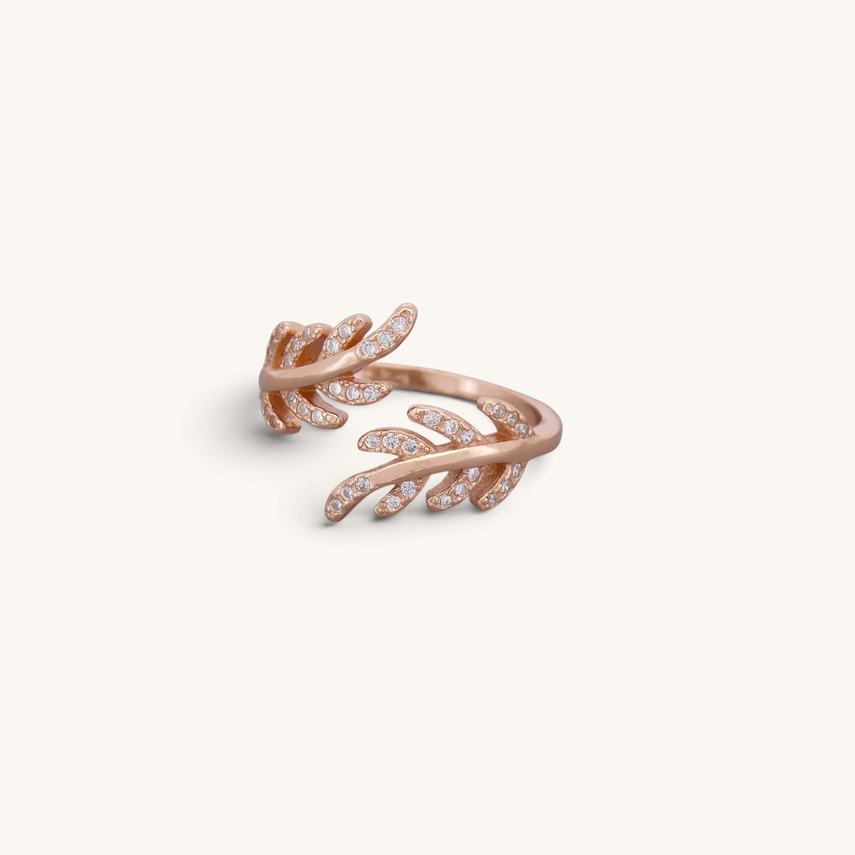 Adjustable Cz Leaf Rings