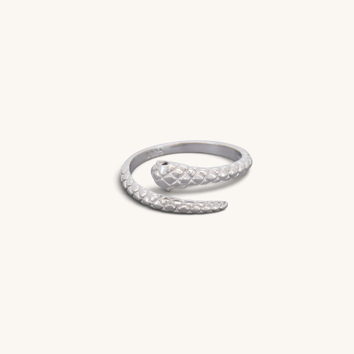Sterling Silver Skin Detail Snake Ring