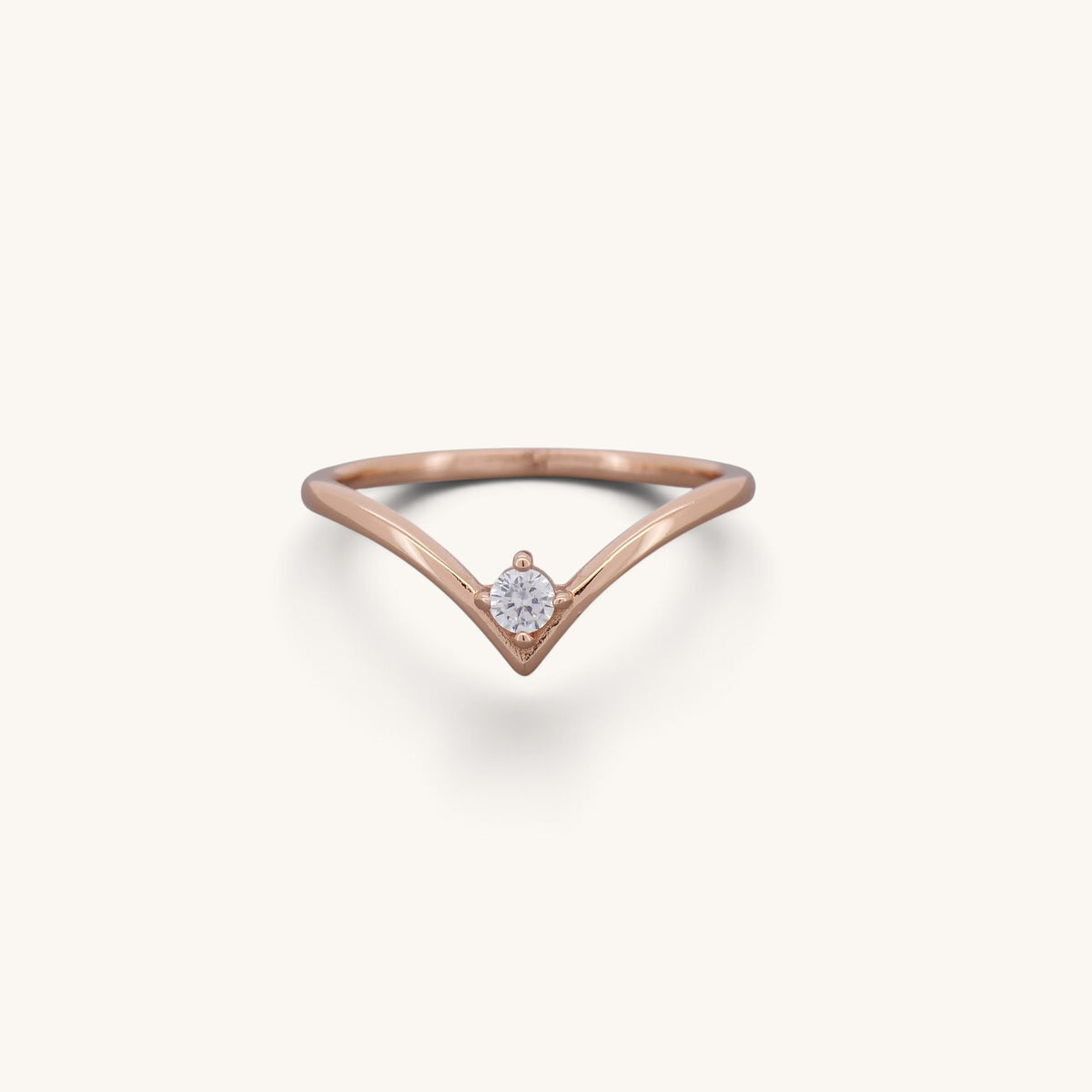 V Shaped Single Cz Ring