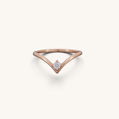 V Shaped Single Cz Ring
