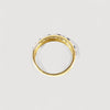 Vintage Blue Sapphire & Genuine Diamonds Half Eternity Ring , 9K Solid Yellow Gold ( UK L / US 5 3/4 )