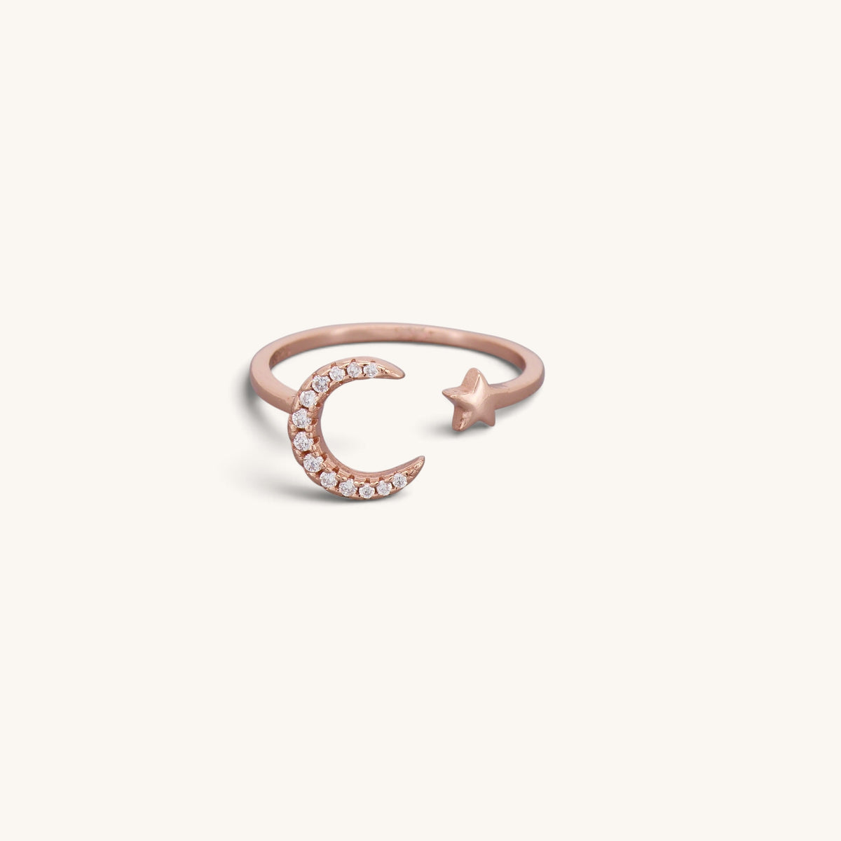 Small Moon Star Adjustable Rings
