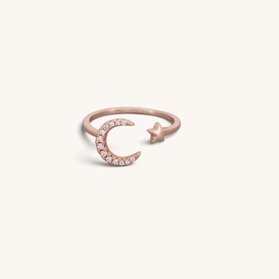 Small Moon Star Adjustable Rings