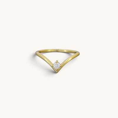 V Shaped Single Cz Ring