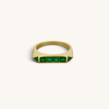 Emerald Look Art Deco Rings