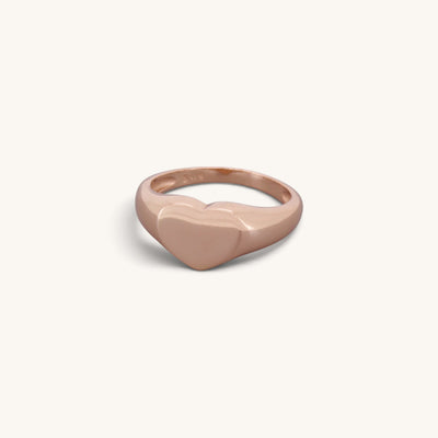Sterling Silver Heart Signet Rings