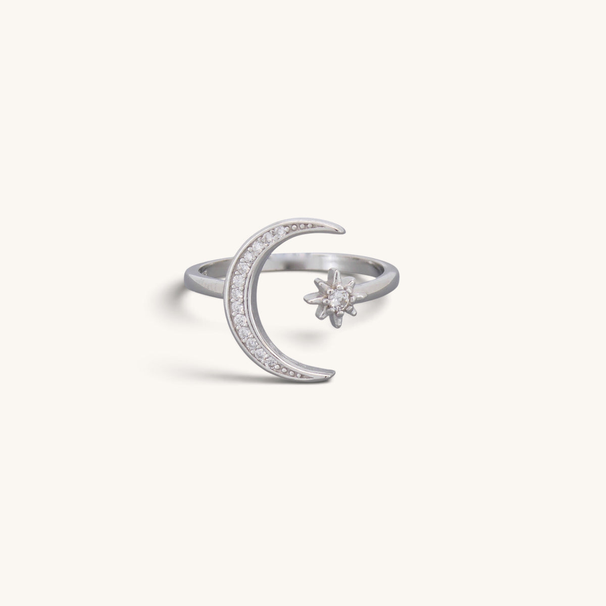 Sterling Silver Moon Star Rings