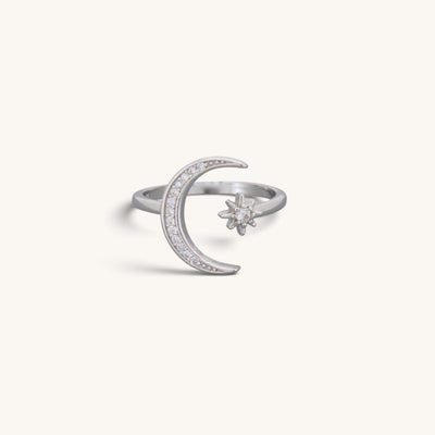 Sterling Silver Moon Star Rings