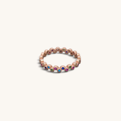 Rainbow All Round Eternity Rings