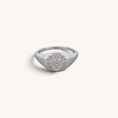Heart Square Signet Rings