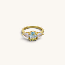 Aquamarine Look Princess Rings