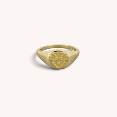 Heart Square Signet Rings