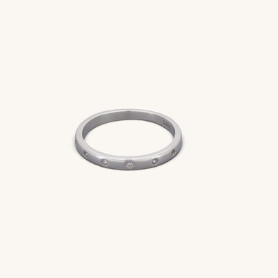 Thin Stars Cz Band Rings