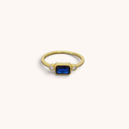 Sterling Silver Sapphire Accent Ring