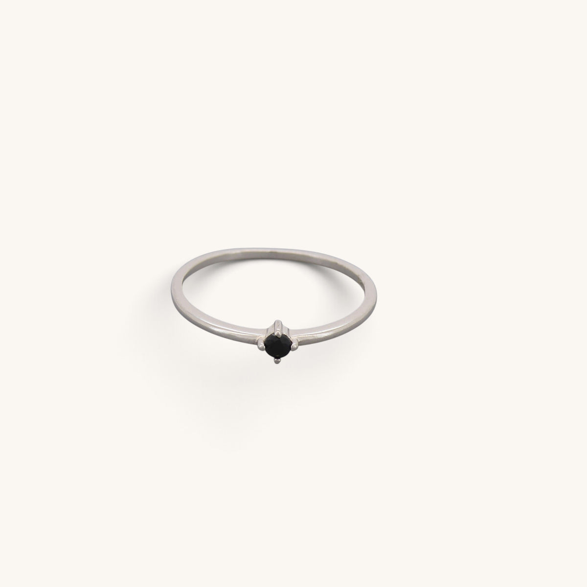 Black Single Cz Stone Rings