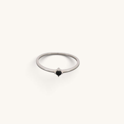 Black Single Cz Stone Rings