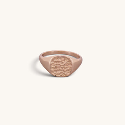 Hammered Square Signet Rings