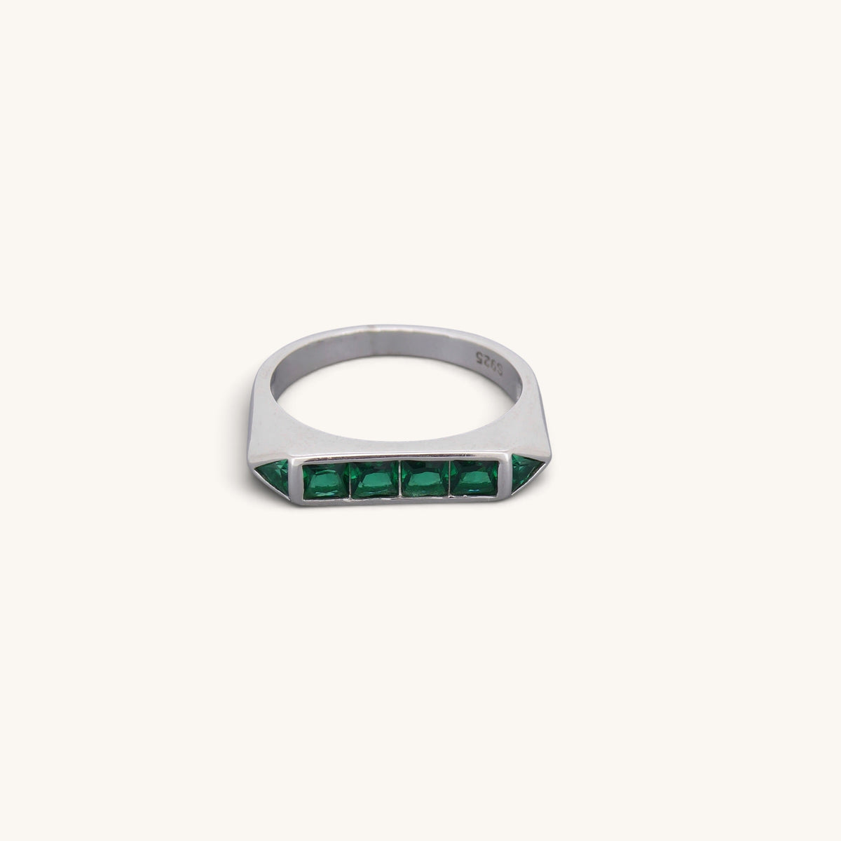 Emerald Look Art Deco Rings