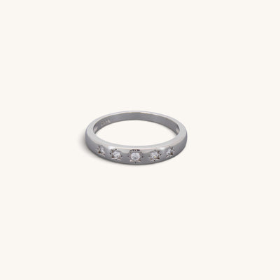 Five Stars Cz Signet Rings