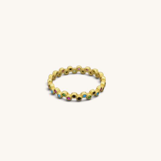 Rainbow All Round Eternity Rings