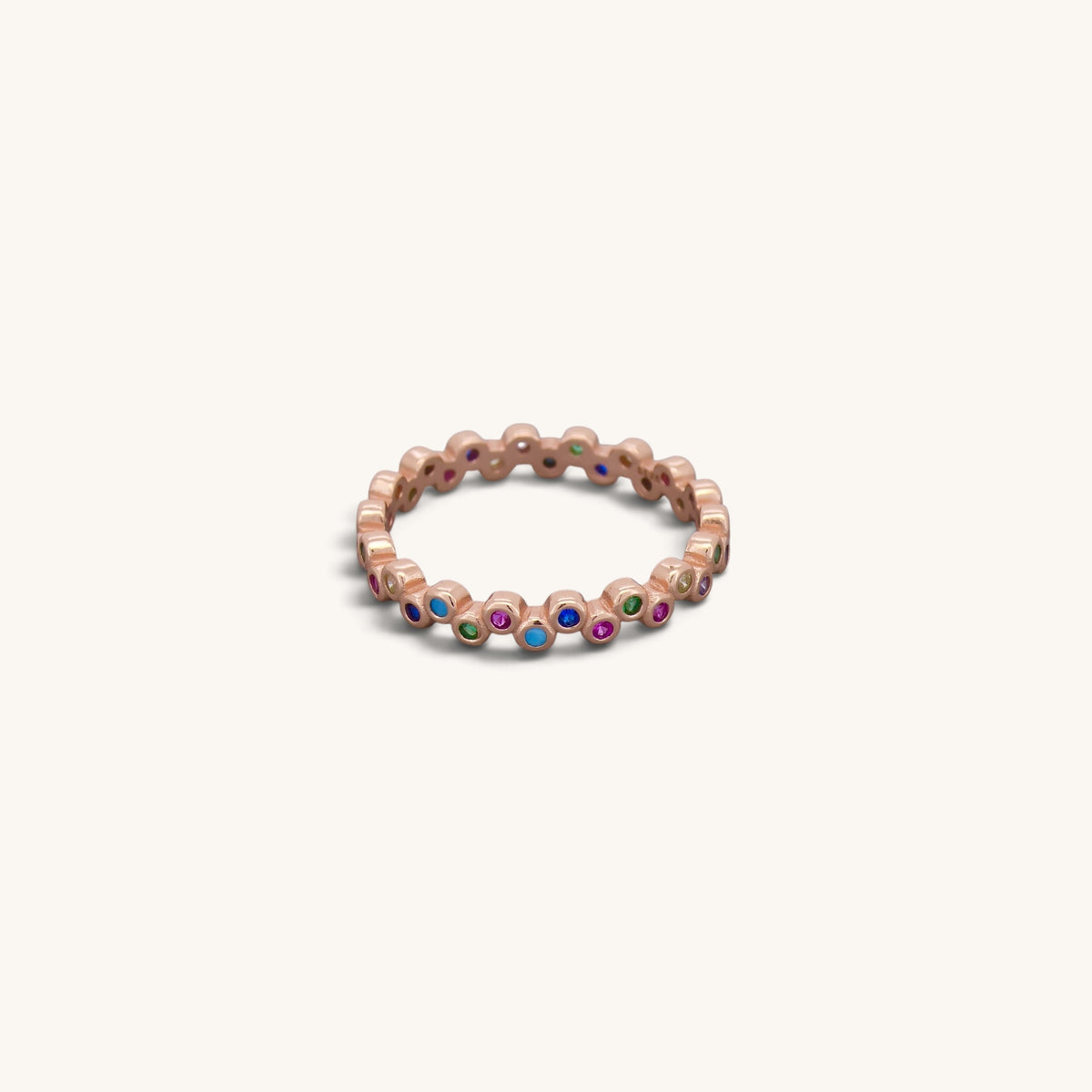 Sterling Silver Rainbow Eternity Rings
