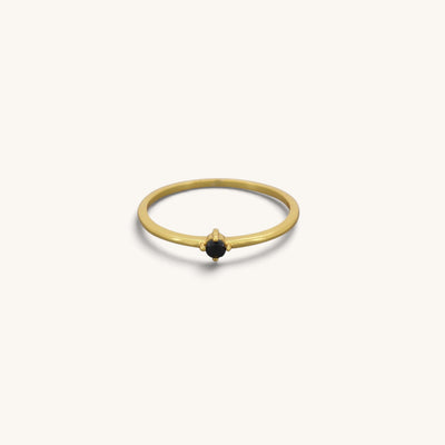 Black Single Cz Stone Rings