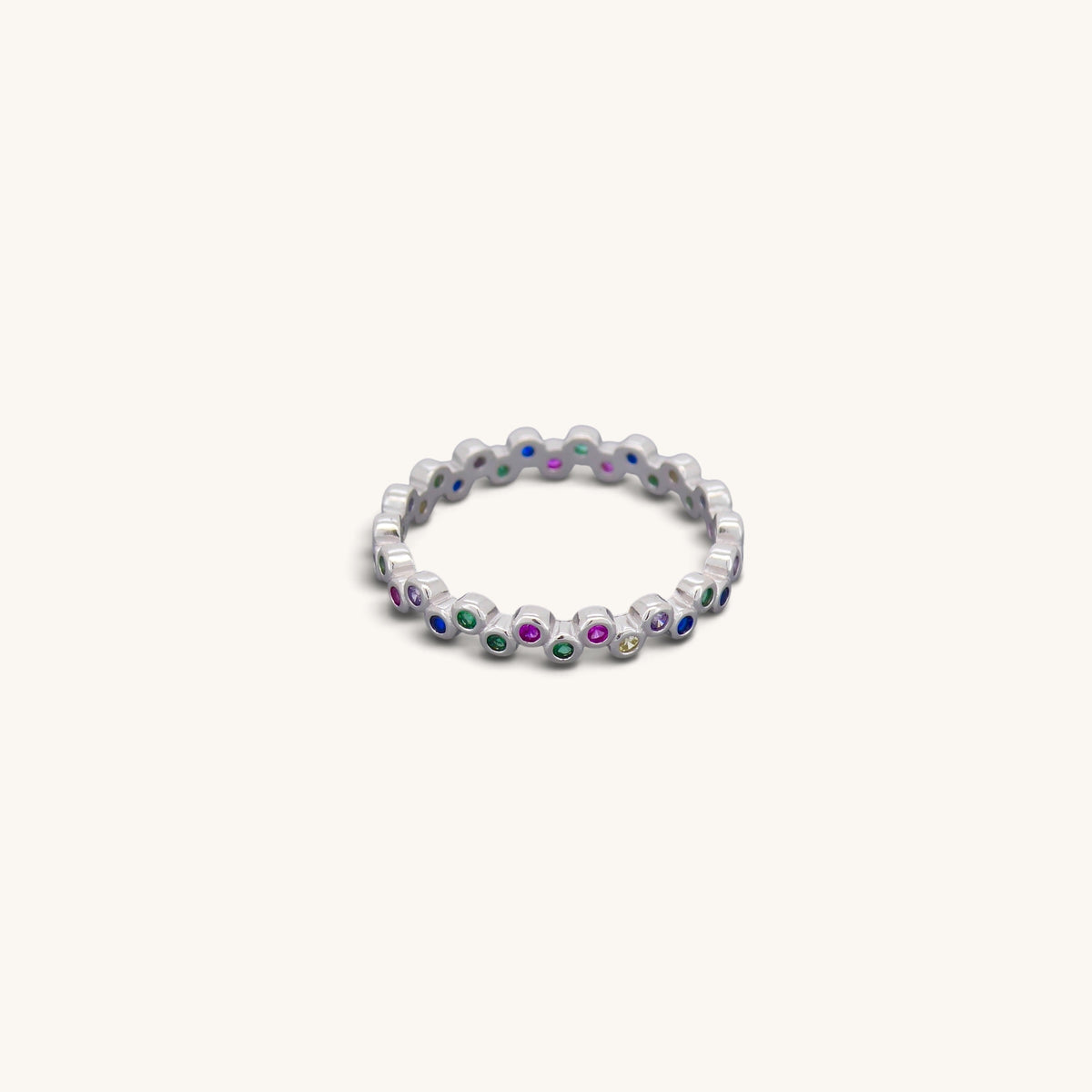 Rainbow All Round Eternity Rings