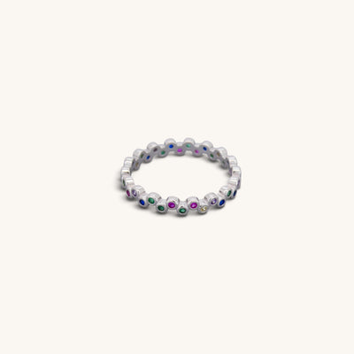 Rainbow All Round Eternity Rings