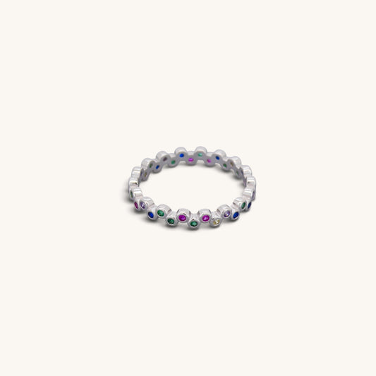 Rainbow All Round Eternity Rings