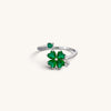 Adjustable Green Clover Rings