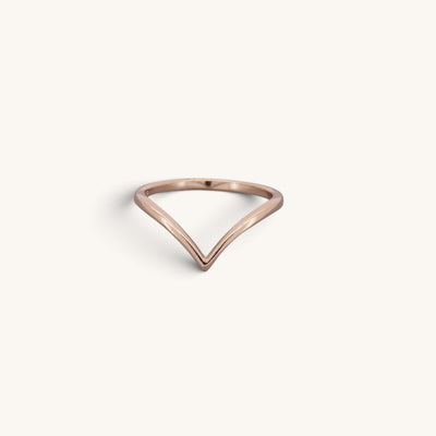 Plain V Wishbone Stacking Rings