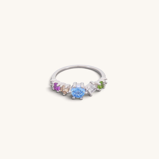 Colourful Half Eternity Ring